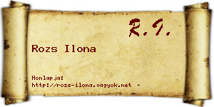 Rozs Ilona névjegykártya
